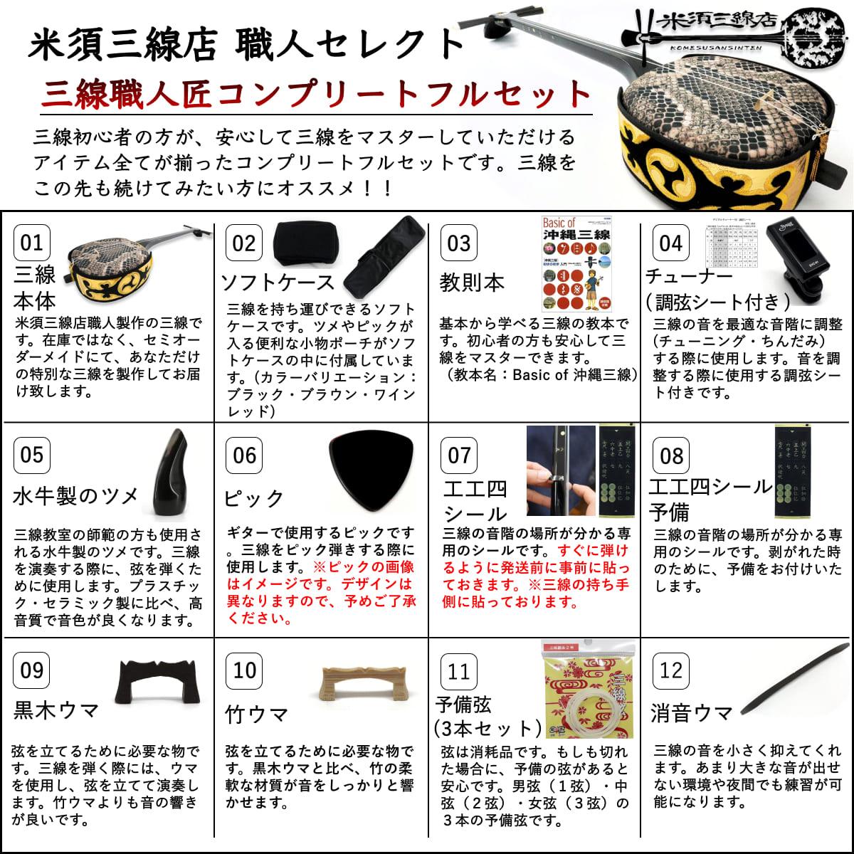 全国無料得価良品　沖縄三線　本蛇皮　一枚皮　黒塗り　和楽器　ハードケース 和楽器