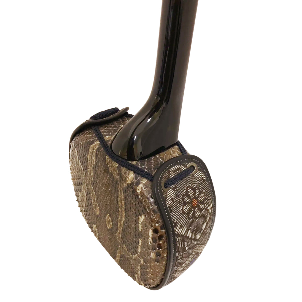 KS-193 与那城型 黒木 上等本張り 本牛革大島紬 黒木八角（沖縄県産