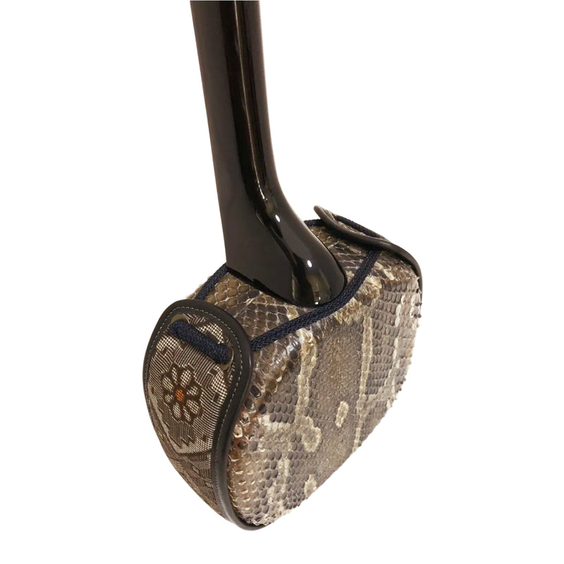 KS-193 与那城型 黒木 上等本張り 本牛革大島紬 黒木八角（沖縄県産