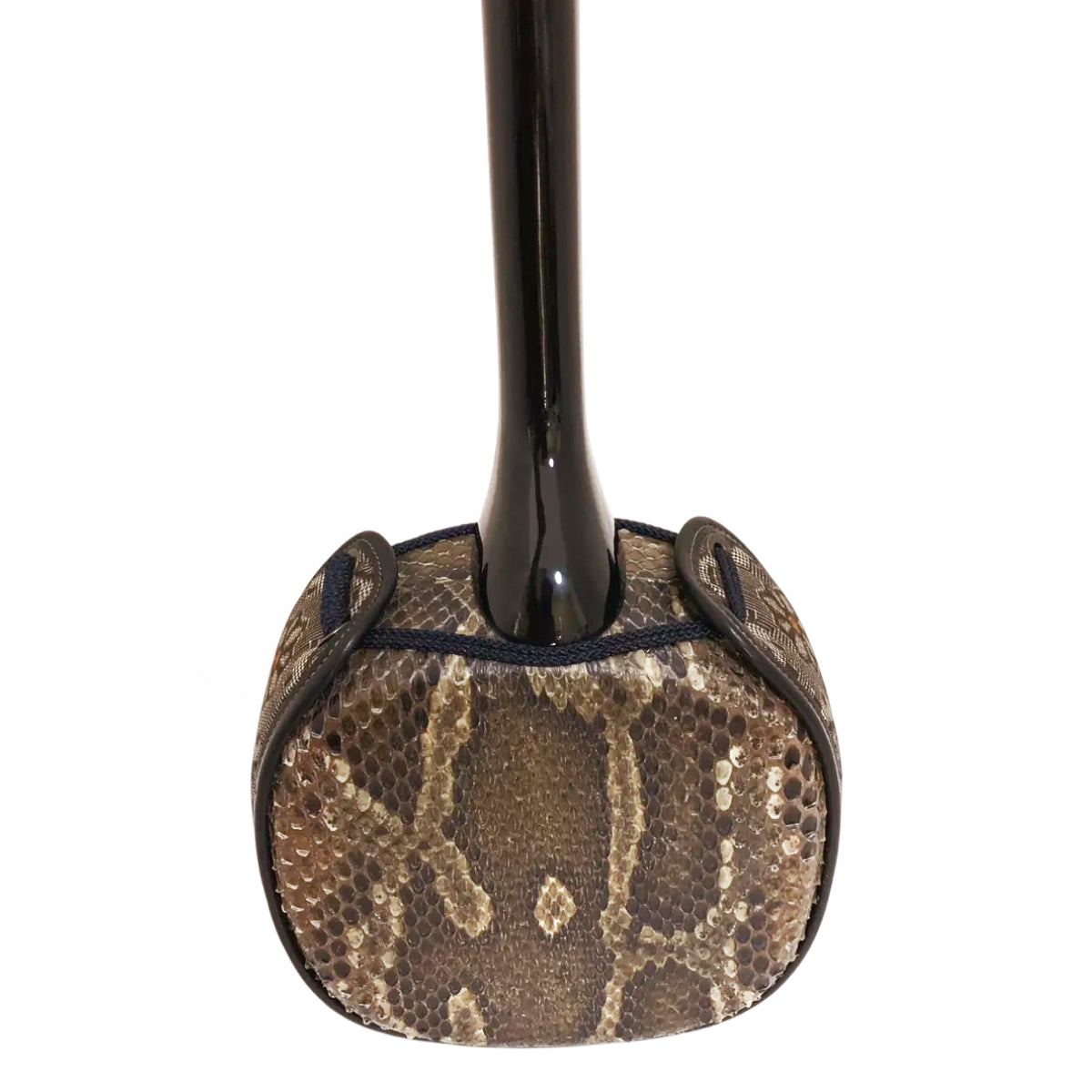 KS-193 与那城型 黒木 上等本張り 本牛革大島紬 黒木八角（沖縄県産