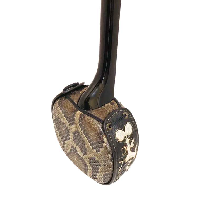 KS-208 真壁型 青黒檀  上等本張り 本牛革御紋 黒木スイムサンド（沖縄県産）