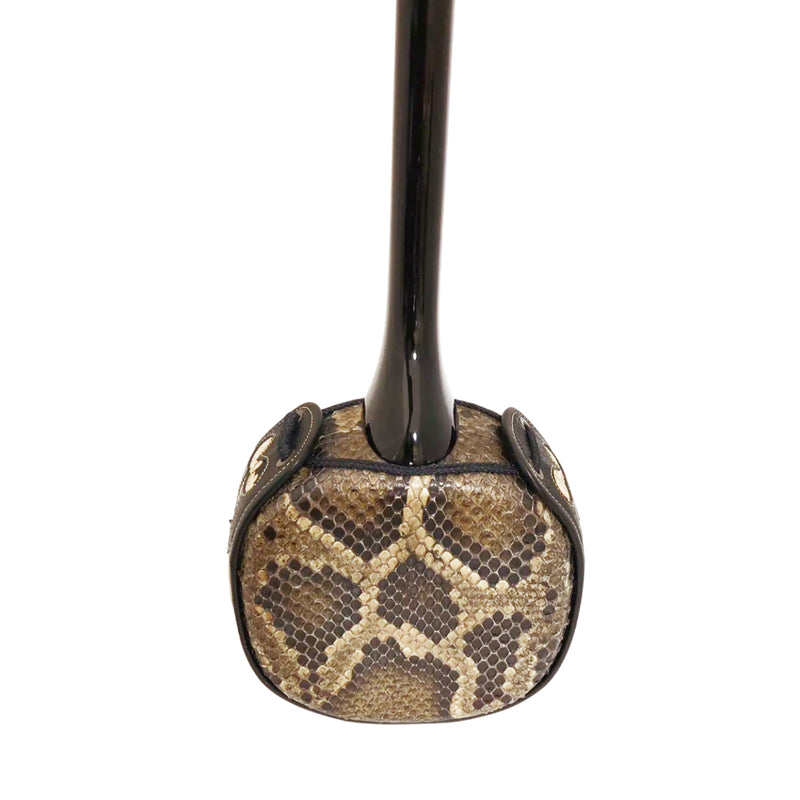 KS-208 真壁型 青黒檀  上等本張り 本牛革御紋 黒木スイムサンド（沖縄県産）