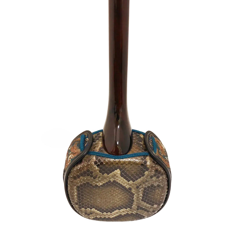 KS-210 真壁型 黒檀 (カマゴン) 上等本張り 本牛革御紋 ゆし木 実入り（沖縄県産）