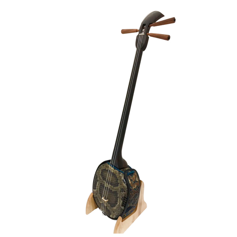 KS-210 真壁型 黒檀 (カマゴン) 上等本張り 本牛革御紋 ゆし木 実入り（沖縄県産）