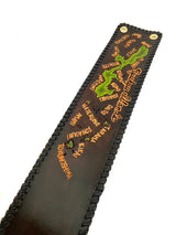 米須三線店オリジナル胴巻き レザーカービング KS本牛革胴巻_Ryukyu Islands・Black