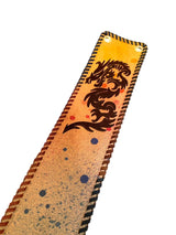 米須三線店オリジナル胴巻き レザーカービング KS本牛革胴巻_双龍・マジックアワー