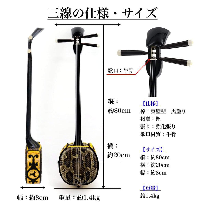 強化張り三線の仕様とサイズ